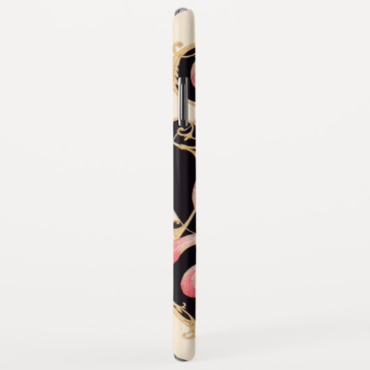 COQUES Case-Mate iPhone ART DÉCO BEAUTÉ MODE ROUGE RUBY GEMSTONE MONOGRAMM (Dos/Droite)