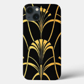 Coques Case-Mate iPhone Art Deco Black Gold Pattern iPhone Case (Verso)