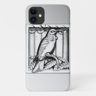 Coque Case-Mate Pour iPhone Art Deco carved stone falcon - silver