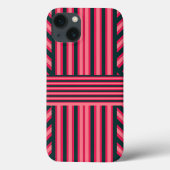 Coques Case-Mate iPhone Art Déco Charcoal Pink Abstrait Elegant Motif (Verso)