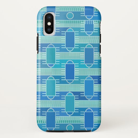 Coques Case-Mate iPhone Art Déco chic industriel - bleu clair (Dos)