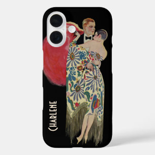 Coques iPhone 16 Art déco dansant, Amour et Romance Vintage