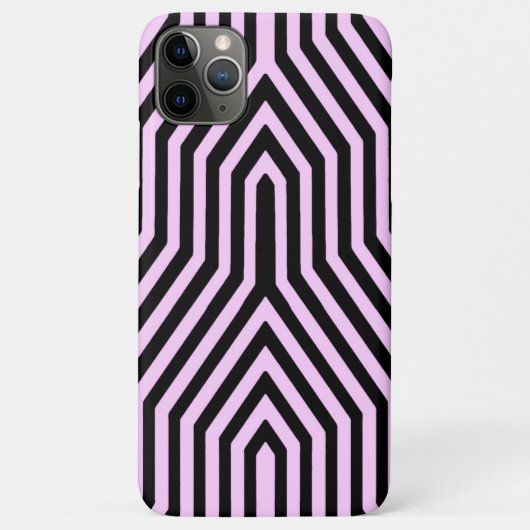 Coques Case-Mate iPhone Art déco géométrique - noir et rose (Dos)