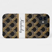 Coques Case-Mate iPhone Art Déco Grand Gatsby Style Shell Faux Gold (Dos (Horizontal))