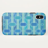 Coques Case-Mate iPhone Art Déco industriel chic - bleu doux (Dos (Horizontal))