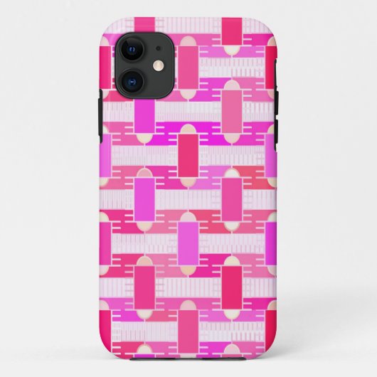 Coques Case-Mate iPhone Art Déco industriel chic - rose, fuchsia, orchidée (Dos)