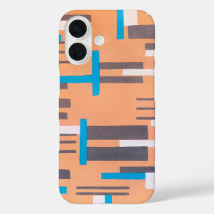 Coques iPhone 16 Art Déco Jazz Pochoir Vintage, Motif Géométrique