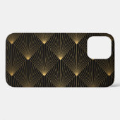 Coques Case-Mate iPhone Art Déco : L'élégance de l'or noir. (Verso (horizontal))