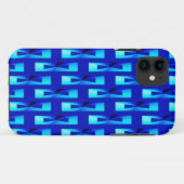 Coques Case-Mate iPhone Art Déco Métallo Géométrique - Bleu Cobalt (Dos (Horizontal))