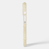 Coques Case-Mate iPhone Art Déco Or & Blanc Monogramme Joli iPhone 16 (Verso / Gauche)