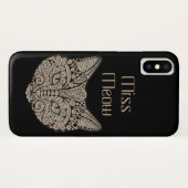 Coques Case-Mate iPhone Art déco or et visage de chat de style égyptien no (Dos (Horizontal))