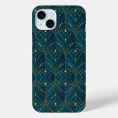 Coques Case-Mate iPhone Art Deco pattern with gold geometric shapes (Verso)