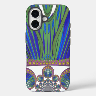 Coques iPhone 16 Art Décoratif Bleu d'Afrique Design Imprimer
