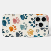Coques Case-Mate iPhone Art d'empreintes de pattes de chien – Traces fidèl (Verso (horizontal))
