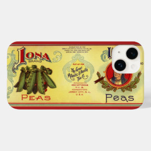 Coques Pour iPhone Art d'étiquette de canette de légumes vintage, pet