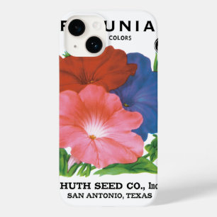 Coque Pour iPhone 14 Art d'étiquette de paquet de graines vintage, fleu