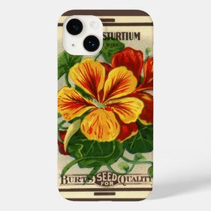 Coque Pour iPhone 14 Art d'étiquette de paquet de graines vintage, fleu