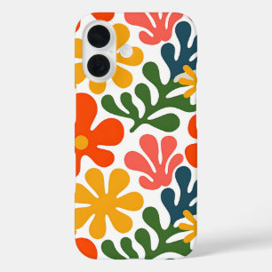 Coques iPhone 16 Art floral abstrait coloré Matisse rétro