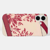 Coques Case-Mate iPhone Art Floral Beige & Rouge AI (Verso (horizontal))