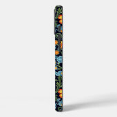Coques Case-Mate iPhone Art floral complexe : Fleurs bleues et orange (Verso / Gauche)