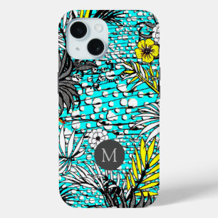 Coque Pour iPhone 15 Art Floral Exotique Abstrait