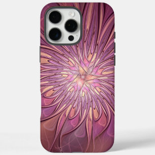 Coques iPhone 16 Pro Max Art floral fractal moderne abstrait couleurs de ba