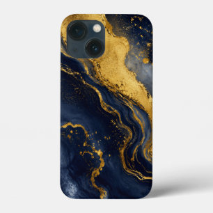 Case-Mate iPhone Case Art fluide abstrait marbre luxe navy or