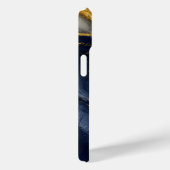 Coques Case-Mate iPhone Art fluide abstrait marbre luxe navy or (Verso / Droite)