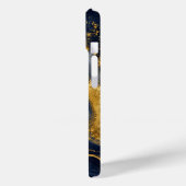 Coques Case-Mate iPhone Art fluide abstrait marbre luxe navy or (Verso / Gauche)