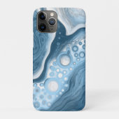 Coques Case-Mate iPhone Art fluide bleu et blanc (Dos)