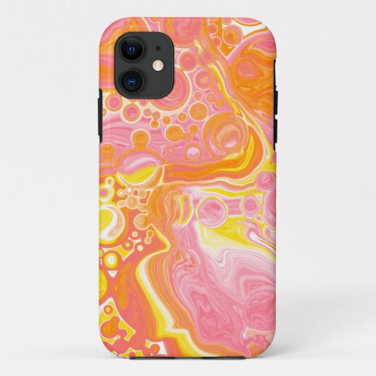 Coques Case-Mate iPhone Art fluide rose et orange (Dos)