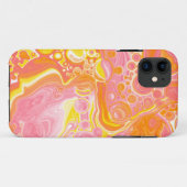 Coques Case-Mate iPhone Art fluide rose et orange (Dos (Horizontal))