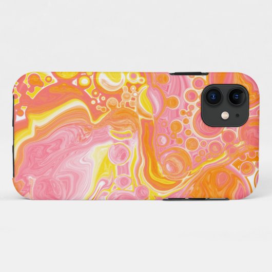 Coques Case-Mate iPhone Art fluide rose et orange (Dos (Horizontal))