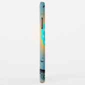 Coques Case-Mate iPhone Art fractal abstrait bleu turquoise orange Spirale (Dos/Droite)