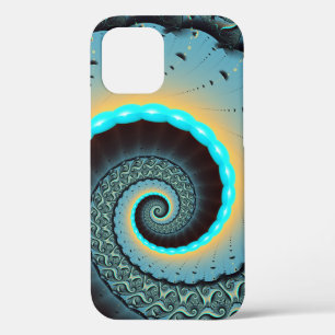 Case-Mate iPhone Case Art fractal abstrait bleu turquoise orange Spirale