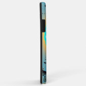 Coques Case-Mate iPhone Art fractal abstrait bleu turquoise orange Spirale (Dos/Droite)