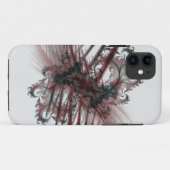 Coques Case-Mate iPhone art fractal abstrait noir et rouge (Dos (Horizontal))