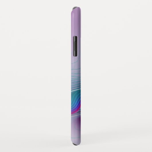 Coques Case-Mate iPhone Art Fractal Abstrait rose bleu turquoise (Dos/Droite)