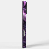 Coques Case-Mate iPhone Art fractal abstrait vibrant rose violet en spiral (Verso / Droite)