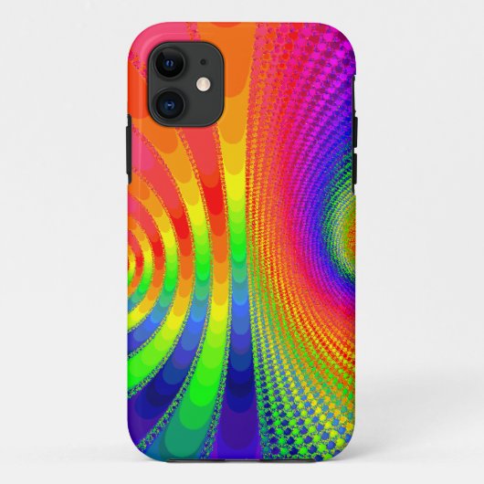 Coques Case-Mate iPhone art fractal arc-en-ciel (Dos)