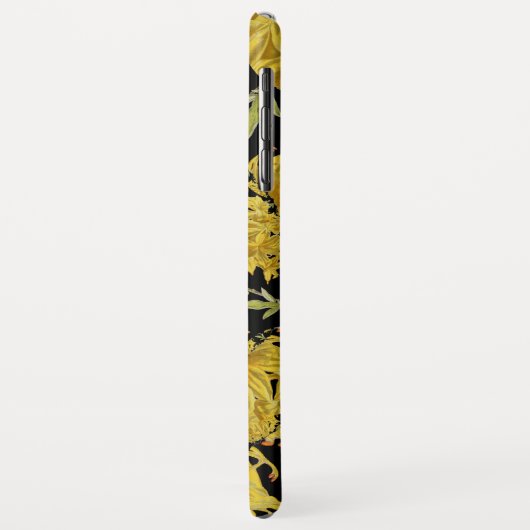 Coques Case-Mate iPhone Art fractal azaléen jaune et noir (Dos/Gauche)