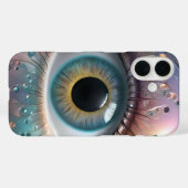 Coques Case-Mate iPhone Art Fractal Blue Eyeball, (Verso (horizontal))