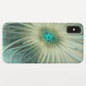 Coques Case-Mate iPhone Art fractal de fleurs de fantaisie vert sauge abst (Dos (Horizontal))