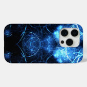 Coques Case-Mate iPhone Art fractal d'énergie de la nébuleuse bleue (Verso (horizontal))