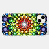 Coques Case-Mate iPhone Art Fractal Floral Dotée Rétro Mandala (Verso (horizontal))