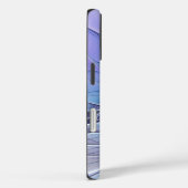 Coques Case-Mate iPhone Art fractal moderne abstrait bleu lavande (Verso / Droite)