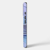 Coques Case-Mate iPhone Art fractal moderne abstrait bleu lavande (Verso / Gauche)