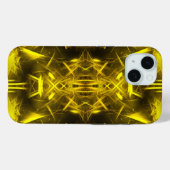 Coques Case-Mate iPhone Art fractal plasma électrique doré (Verso (horizontal))