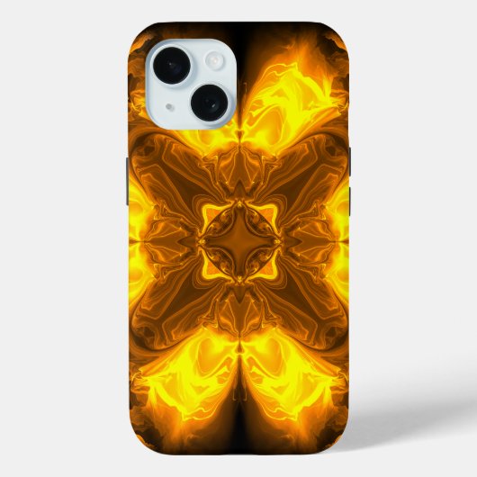 Coques Case-Mate iPhone Art fractal solaire d'or fondu (Verso)