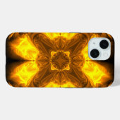 Coques Case-Mate iPhone Art fractal solaire d'or fondu (Verso (horizontal))